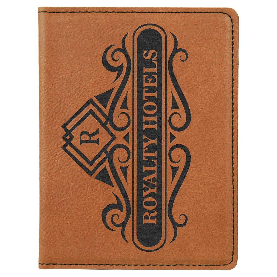 Personalized Passport Holder, Engraved Faux Leather - Rawhide