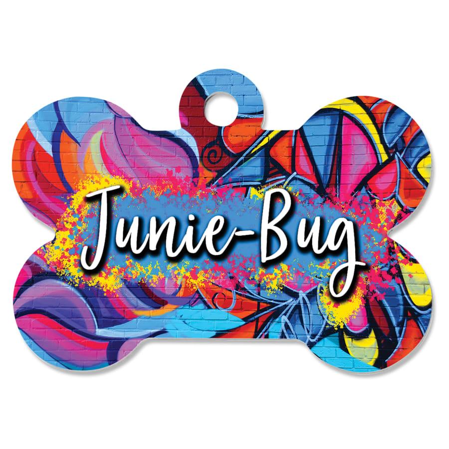 Perpetual Plates, Die-Cut Discs and Sublimation Tags (Packs) - 1 1/2" x 1" Sublimatable Gloss White Aluminum Bone Pet Tag