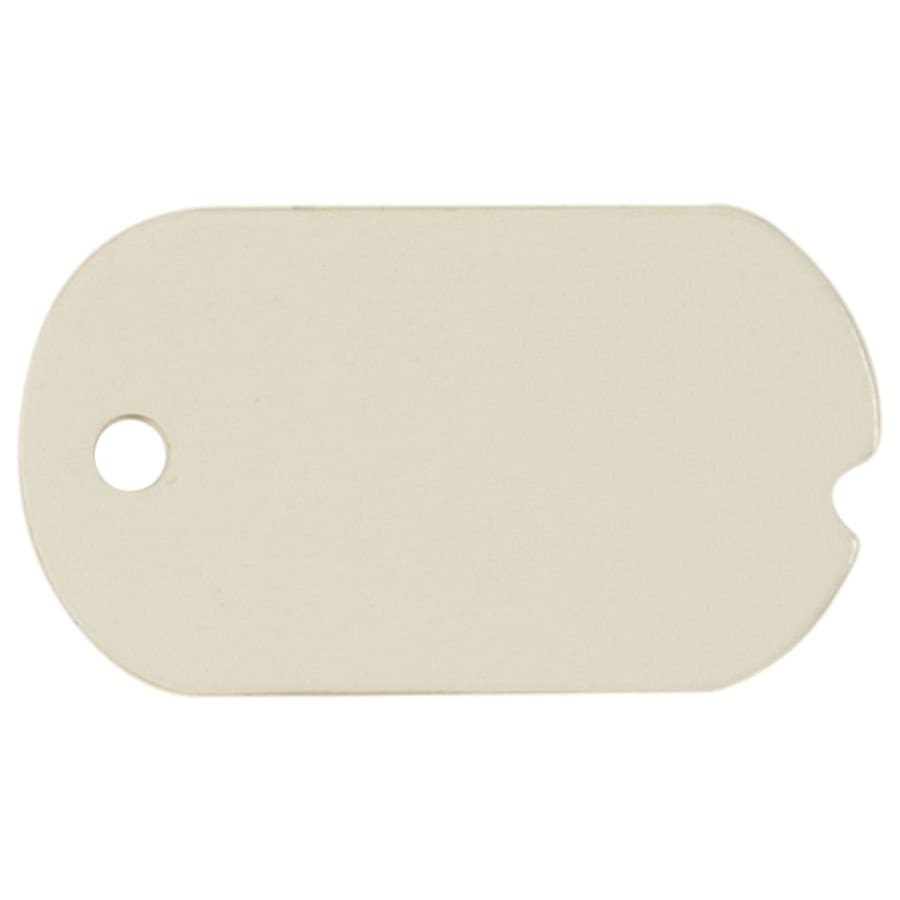 Perpetual Plates, Die-Cut Discs and Sublimation Tags (Packs) - 1 1/8" x 2" White Sublimatable Notched Dog Tag