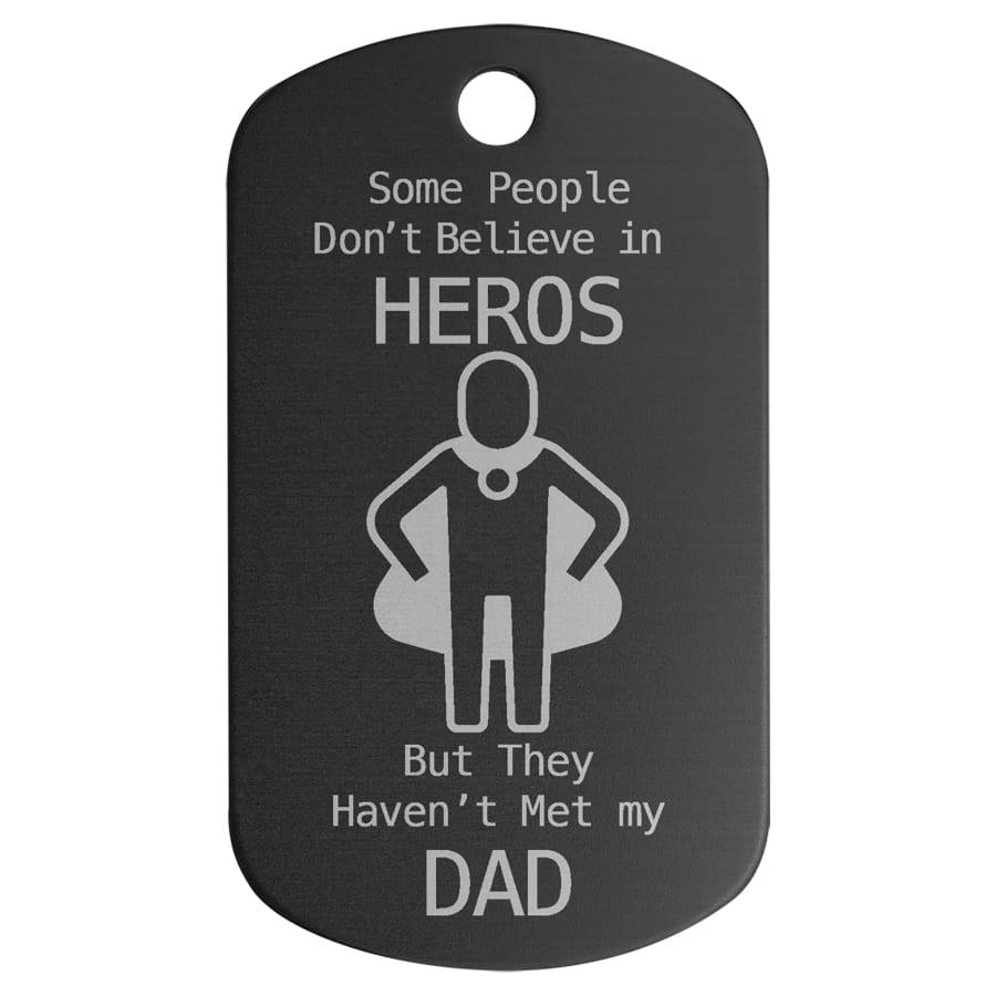 Perpetual Plates, Die-Cut Discs and Sublimation Tags (Packs) - 1" x 2" Black Anodized Aluminum G.I. Tag
