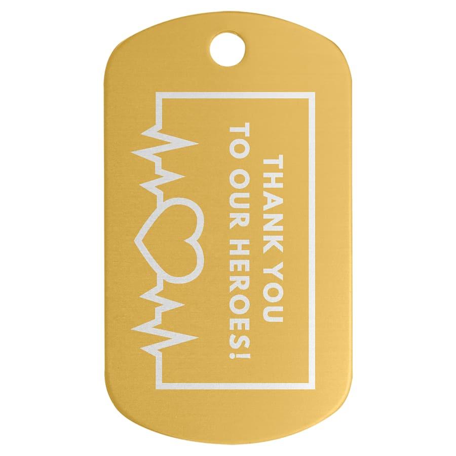 Perpetual Plates, Die-Cut Discs and Sublimation Tags (Packs) - 1" x 2" Gold Anodized Aluminum G.I. Tag