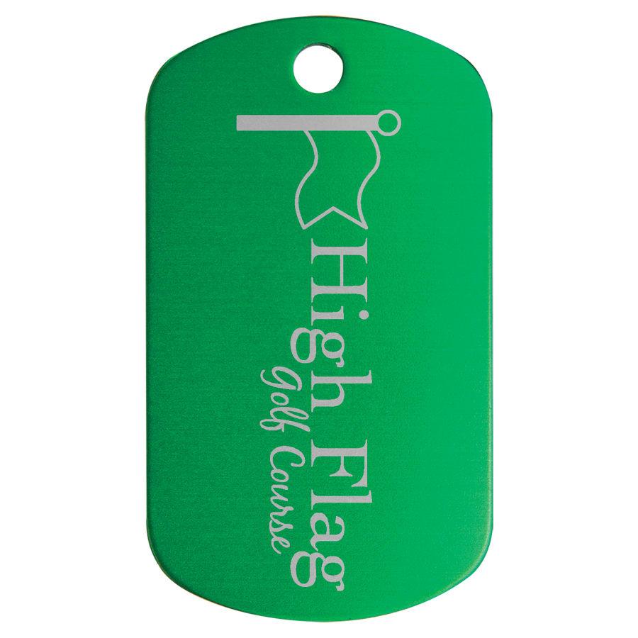 Perpetual Plates, Die-Cut Discs and Sublimation Tags (Packs) - 1" x 2" Green Anodized Aluminum G.I. Tag