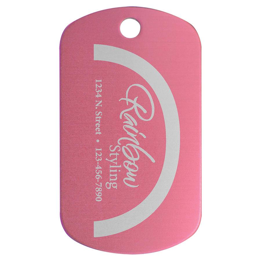 Perpetual Plates, Die-Cut Discs and Sublimation Tags (Packs) - 1" x 2" Pink Anodized Aluminum G.I. Tag