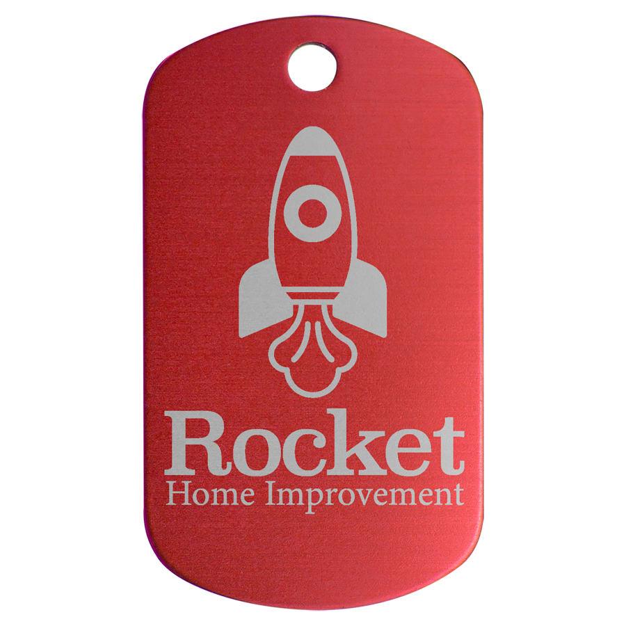 Perpetual Plates, Die-Cut Discs and Sublimation Tags (Packs) - 1" x 2" Red Anodized Aluminum G.I. Tag