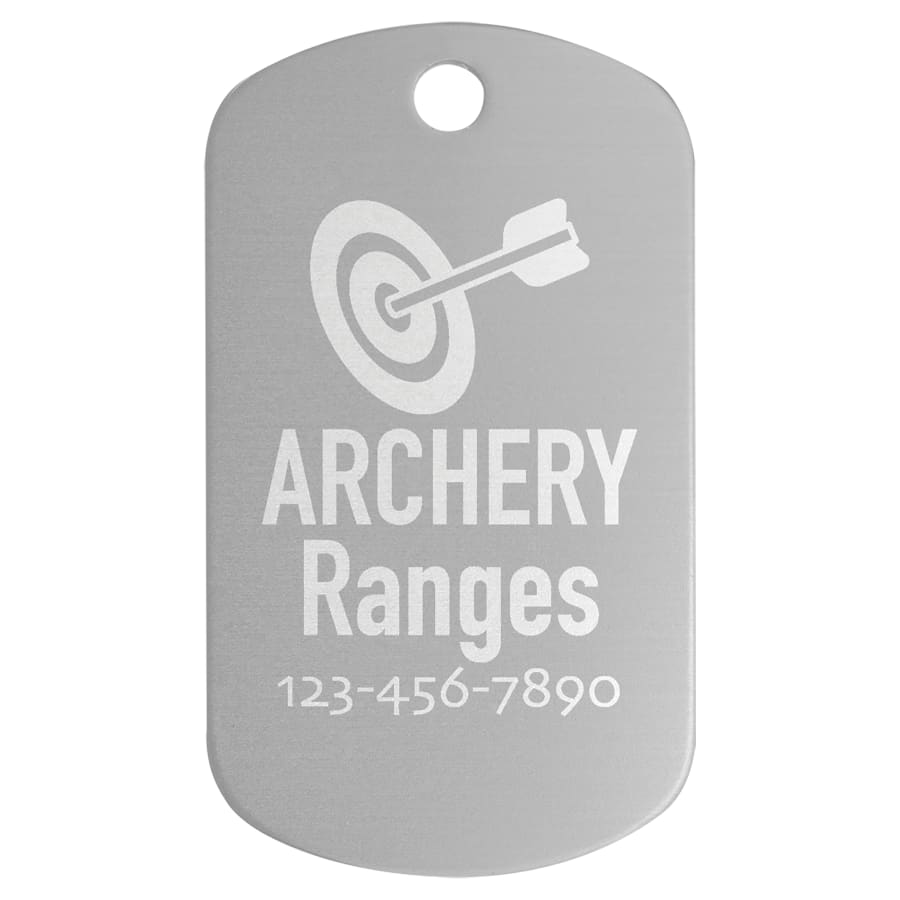 Perpetual Plates, Die-Cut Discs and Sublimation Tags (Packs) - 1" x 2" Silver Anodized Aluminum G.I. Tag