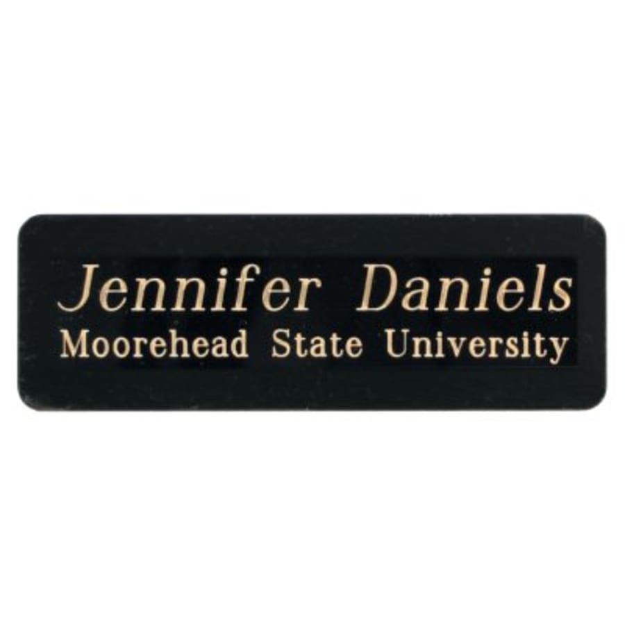 Perpetual Plates, Die-Cut Discs and Sublimation Tags (Packs) - 1" x 3" Laserable Black Brass Name Badge Plate