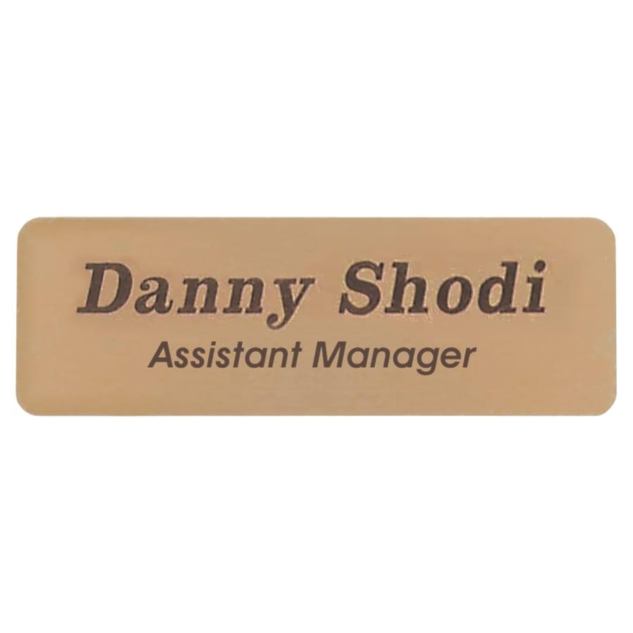 Perpetual Plates, Die-Cut Discs and Sublimation Tags (Packs) - 3" x 1" Gold Brass Name Badge Plate