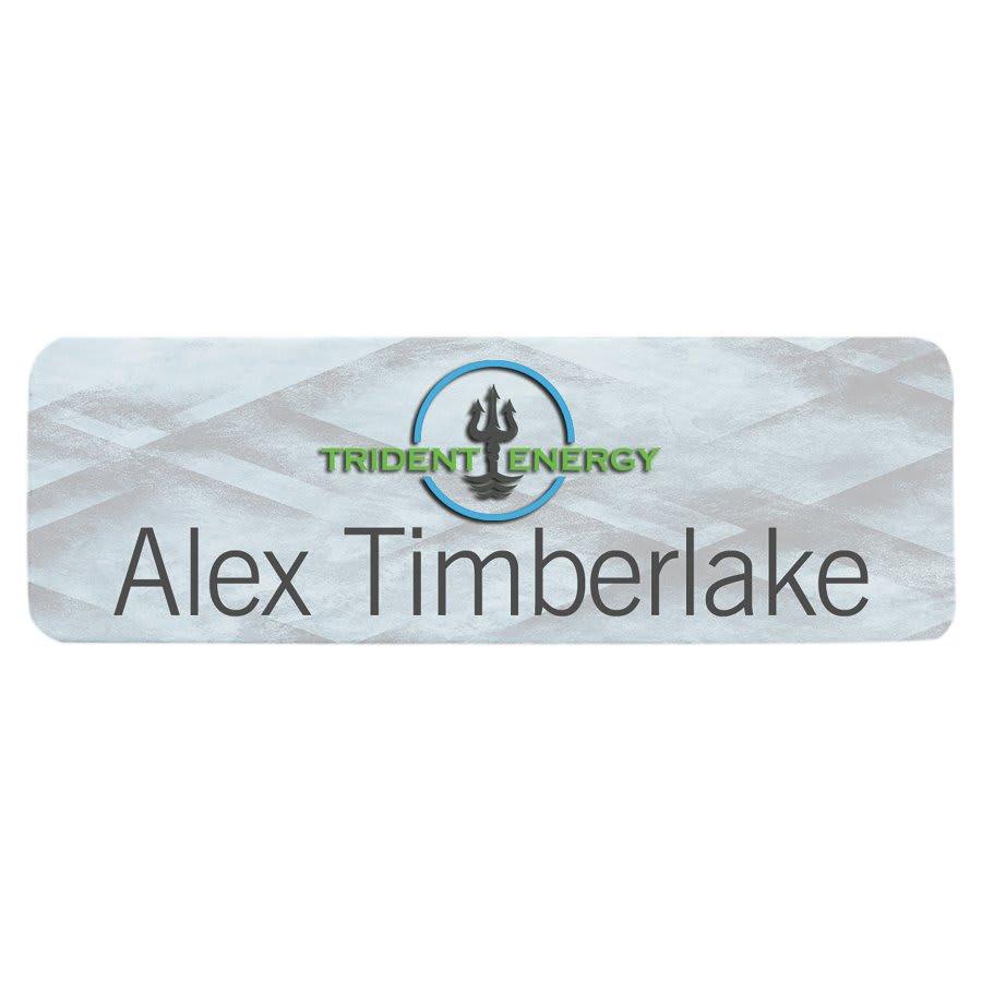 Perpetual Plates, Die-Cut Discs and Sublimation Tags (Packs) - 3" x 1" White Dynasub Aluminum Name Badge Plate