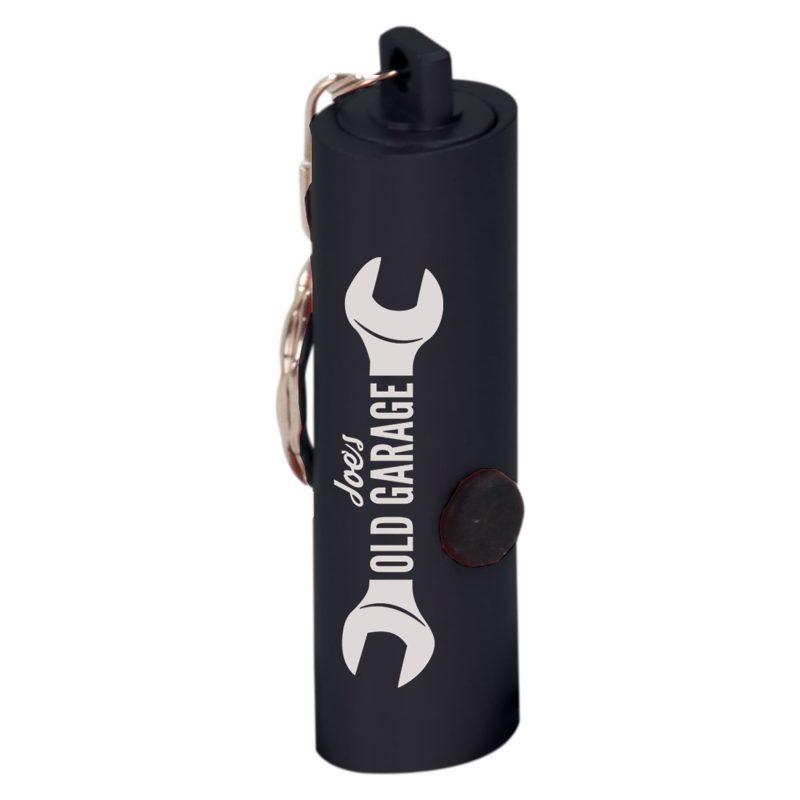 Personalized 2 3/8" Black 3-LED Flashlight with Keychain