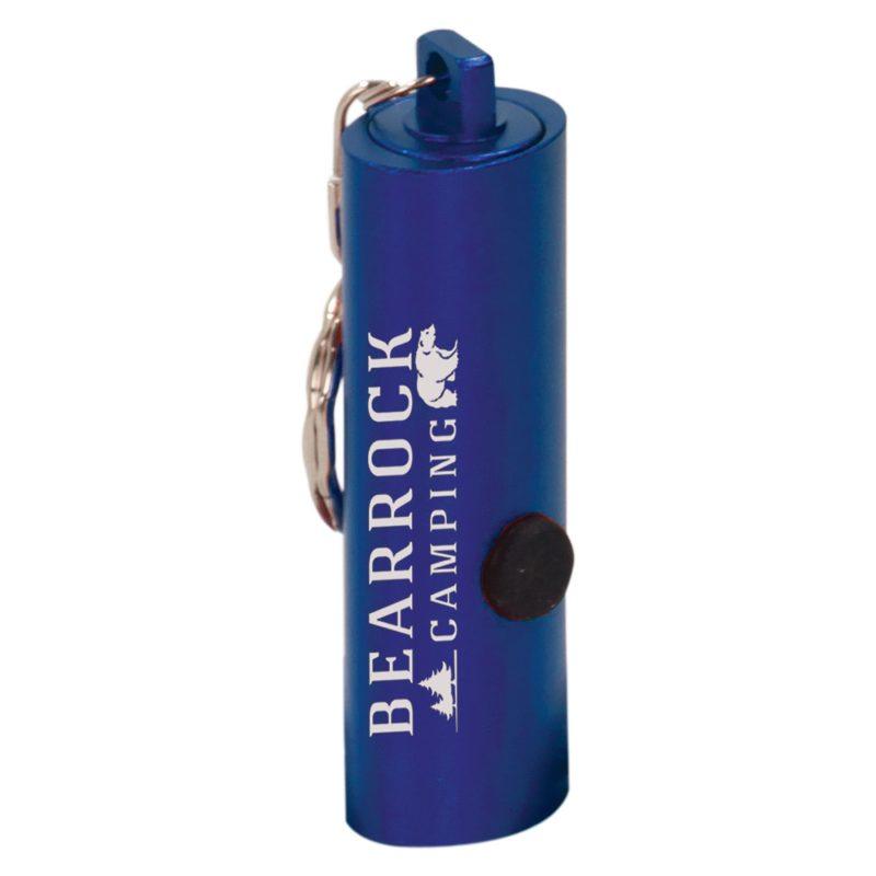 Personalized 2 3/8" Blue 3-LED Flashlight with Keychain