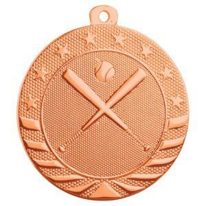 Personalized 2" Bright Bronze Baseball/Softball Starbrite Medal