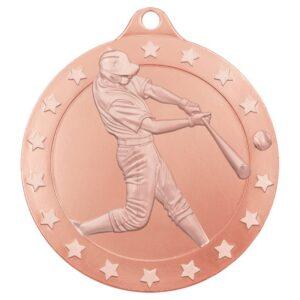Personalized 2" diameter Bronze 2" Radiance Baseball Medal