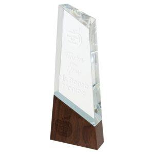 Personalized 9 3/4" Peak Sierra Glass with Walnut Base
