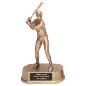 Personalized 9" Antique Gold Male Baseball Resin