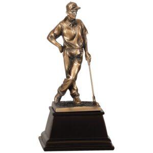 Personalized 9" Bronze Male Golf Resin Award