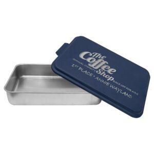 Personalized 9x13 Cake Pan with Engraved Lid - Navy Blue