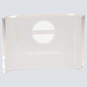 Personalized Acrylic Crescent Award, Engraved - Clear 4" x 6"