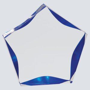 Personalized Acrylic Star Award, Blue or Gold - 5" Blue