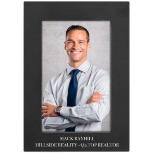 Personalized Aluminum Photo Frame, Engraved - 4" x 6" / Black