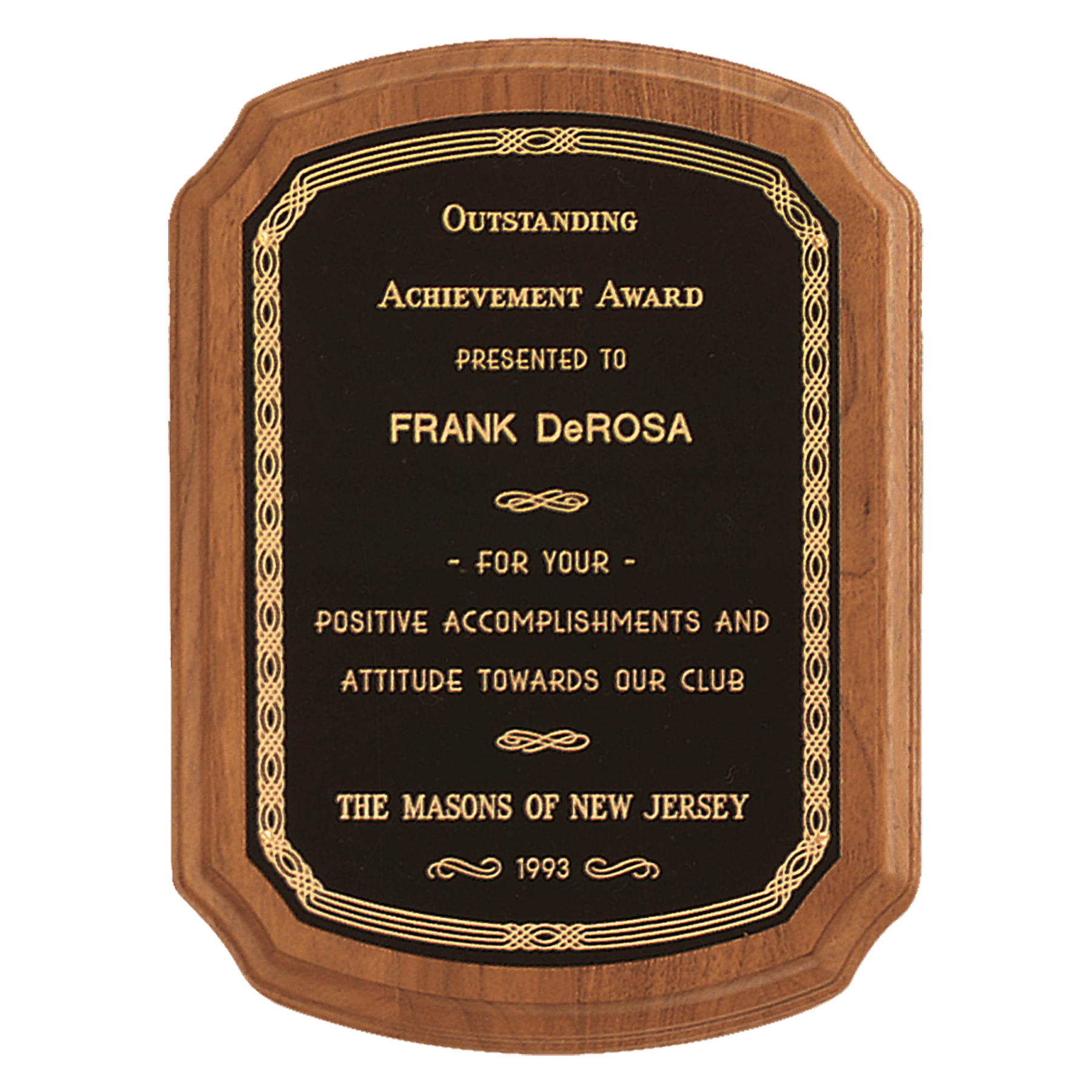 Personalized American Walnut Award Plaque