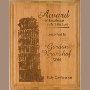 Personalized Bamboo Plaque, Laser Engraved - 6″ x 8″