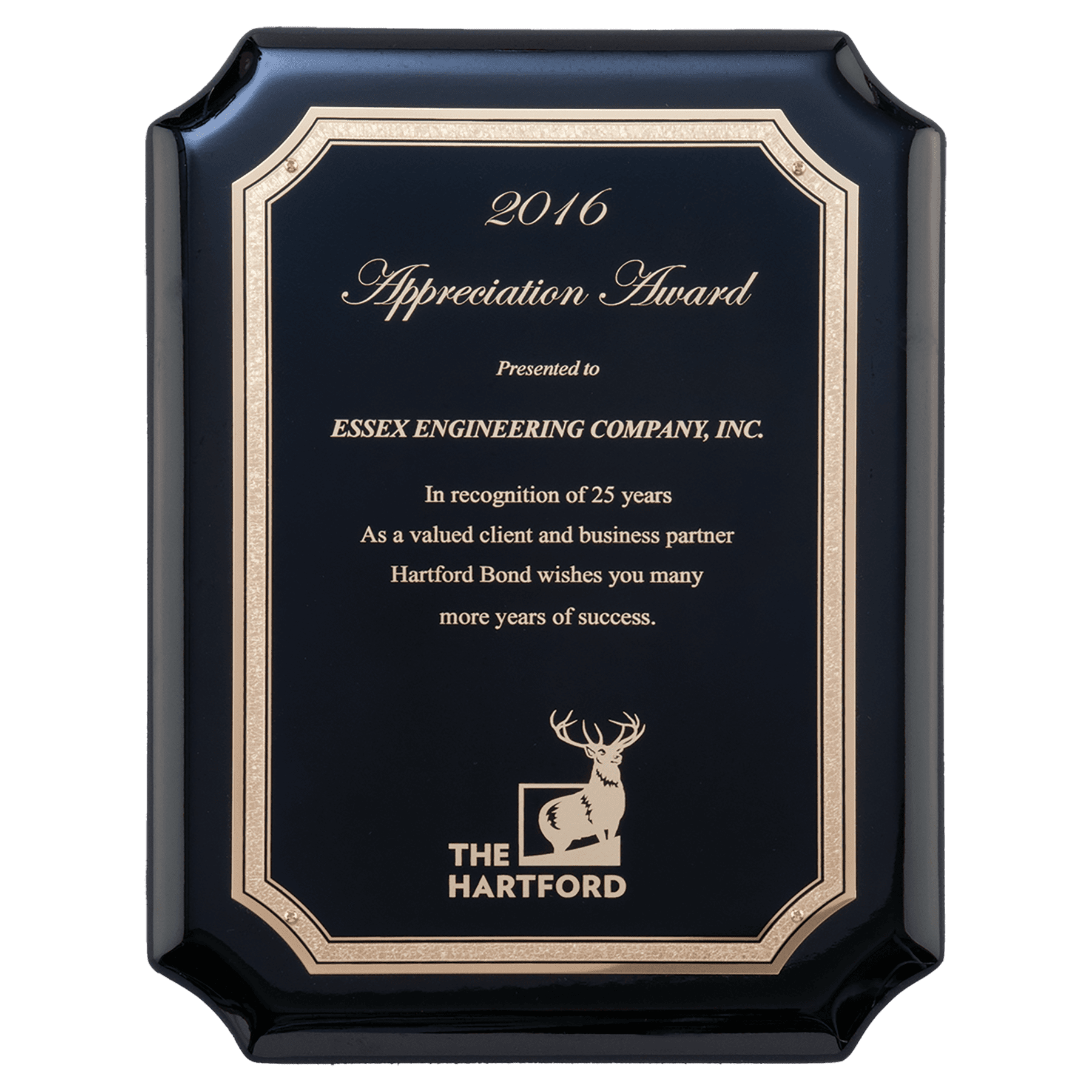 Personalized Black Piano Finish Award Plaque – Black & Gold Florentine, 8" x 10 1/2"
