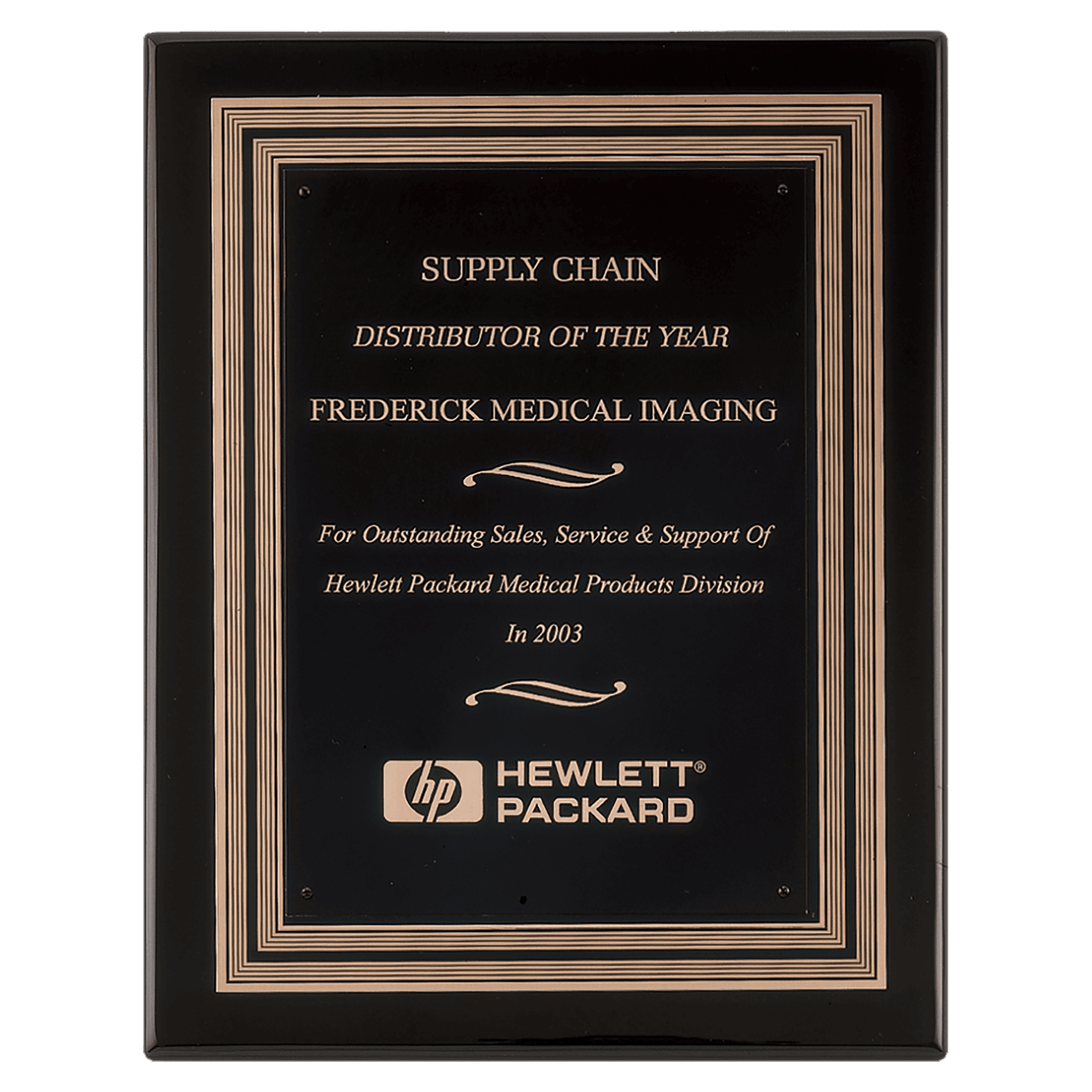 Personalized Black Piano Finish Award Plaque