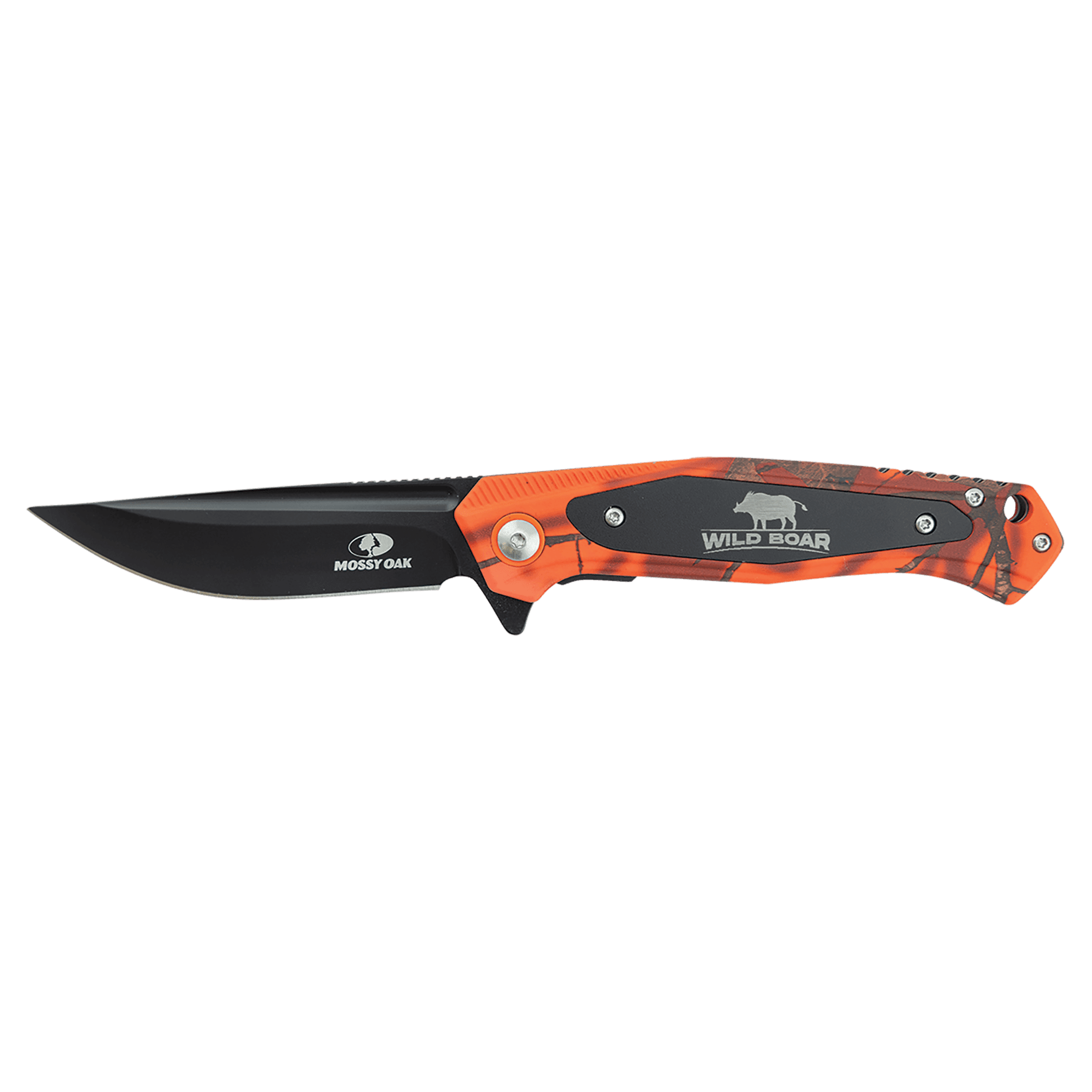 Personalized Bison River Camo Pocket Knife – Orange Camo