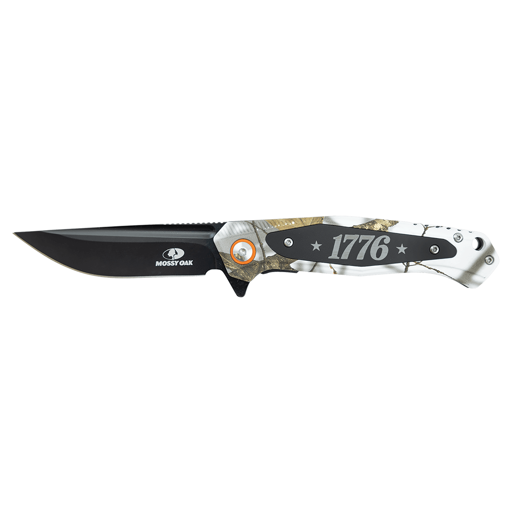 Personalized Bison River Camo Pocket Knife – White Camo