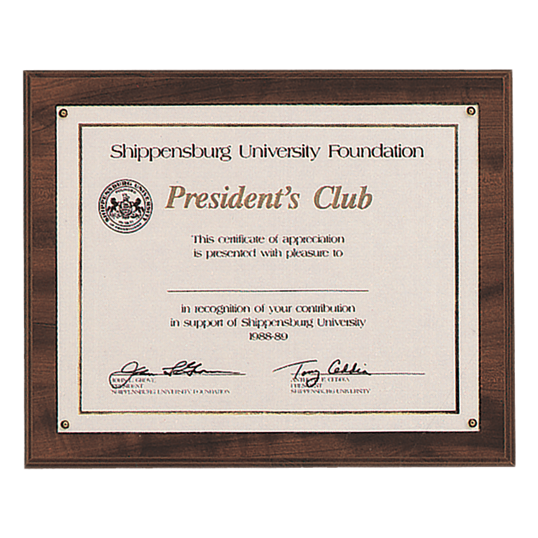 Personalized Certificate Plaque (Holds 8 1/2" x 11") – Walnut Finish Holder