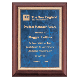 Personalized Cherry Finish Award Plaque