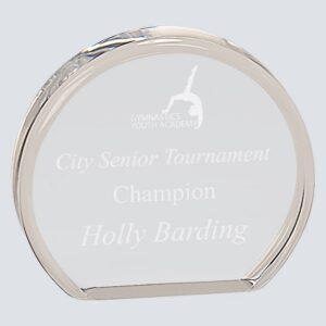 Personalized Clear Acrylic Award or Paperweight, Beveled - Round 4" x 3 1/2"