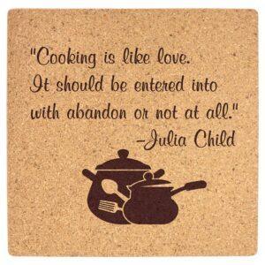 Personalized Cork Trivet, Engraved - Square 7 3/4"