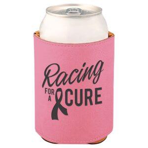 Personalized Faux Leather Can Holder, Regular or Slim - Regular Can / Pink