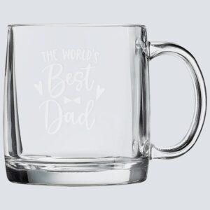 Personalized Glass Coffee Mug - 12 1/4 oz. Clear Mug