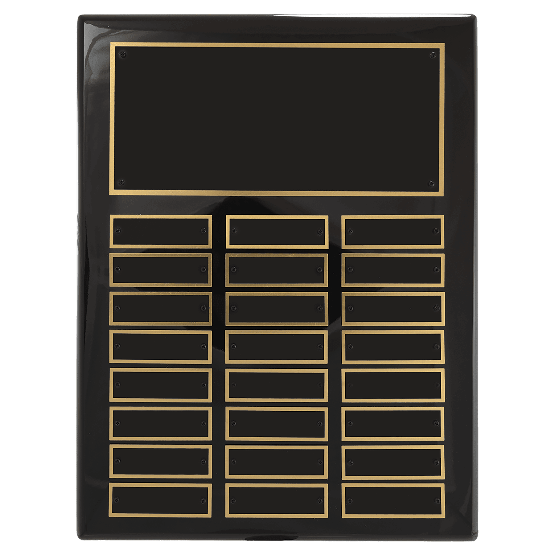 Personalized High Gloss Perpetual Plaque – 11" x 14" Black, 24 Plates