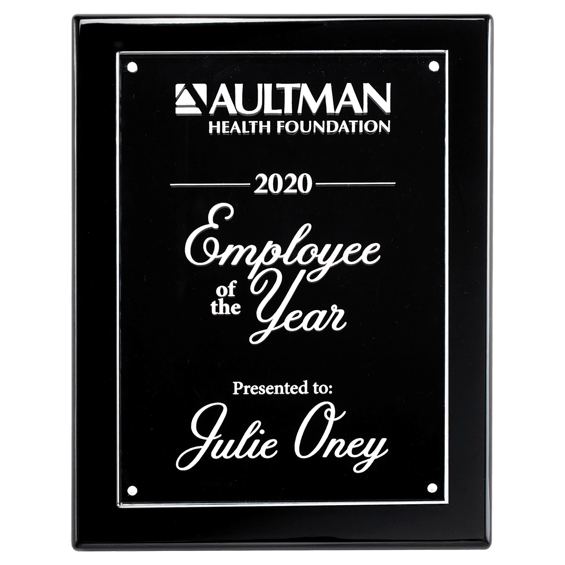 Personalized High Gloss Plaque with Acrylic Plate – Black, 7" x 9"
