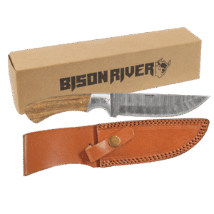 Personalized Bison River Damascus Hunting Knife, 9 1/2"