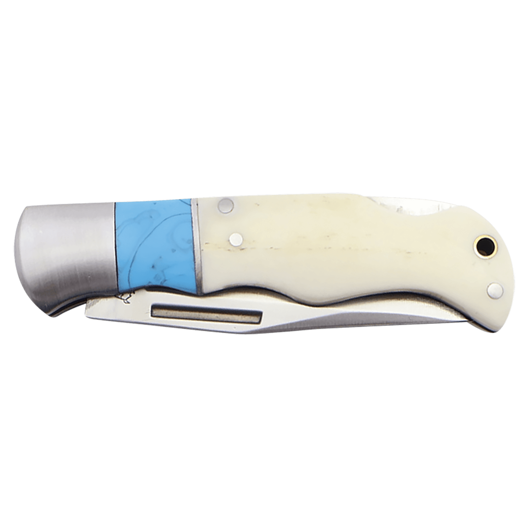 Personalized Bison River Classic Lockback Pocket Knife – Blue Bone