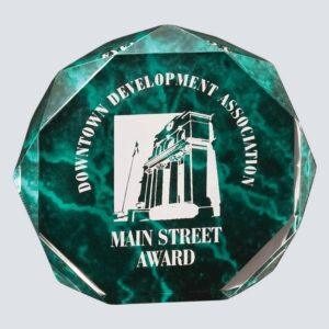 Personalized Marble Acrylic Award, Octagon or Rounded - Octagon 5", Green Marble