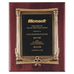 Personalized Piano Finish Executive Plaque with Metal Frame