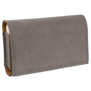 Personalized Pill Box Organizer, Engraved Faux Leather - Compact / Gray