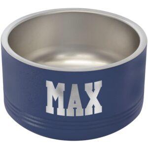 Personalized Polar Camel Pet Bowl, Engraved Stainless Steel - 18 oz / Navy Blue