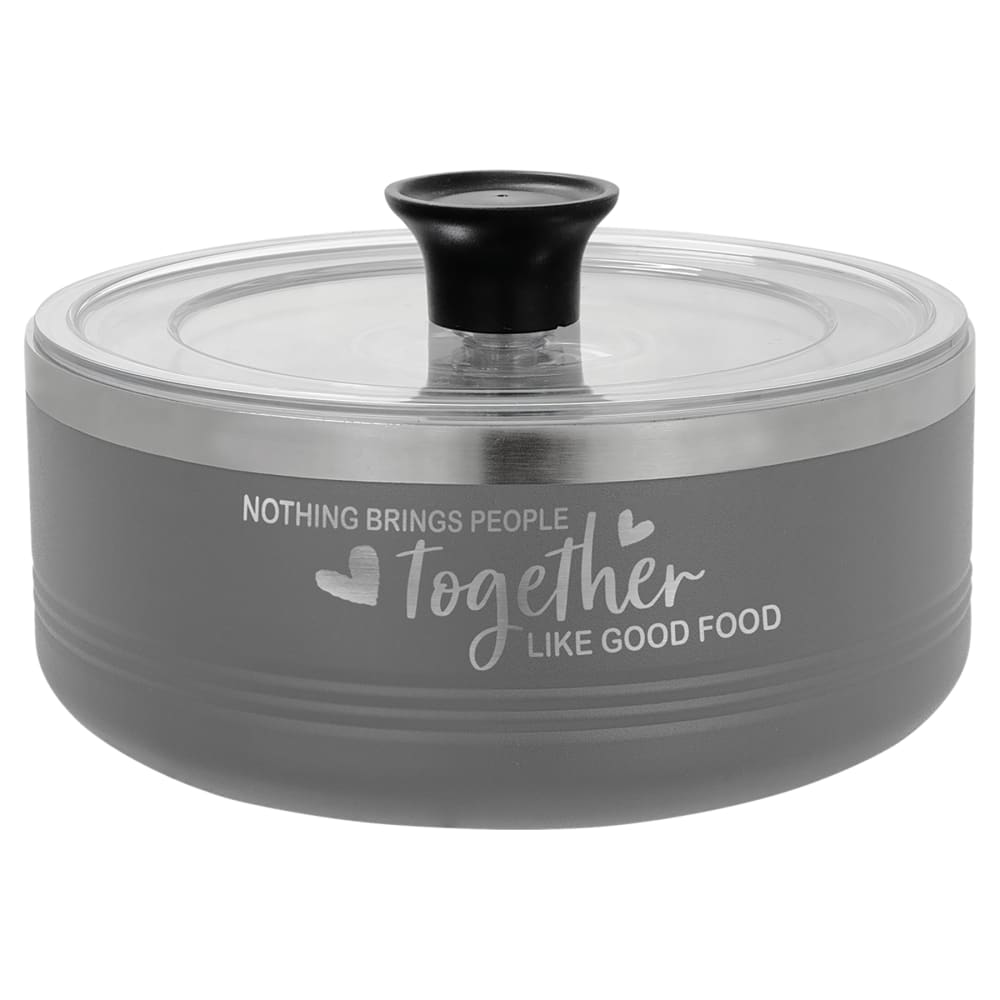 Personalized Polar Camel Serving Bowl with Lid - 1 1/4 Quart / Gray