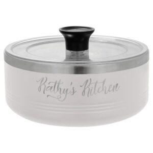Personalized Polar Camel Serving Bowl with Lid - 1 1/4 Quart / White
