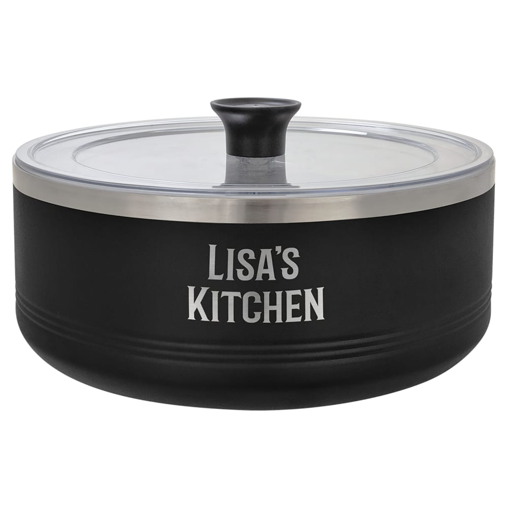 Personalized Polar Camel Serving Bowl with Lid - 3 Quart / Black