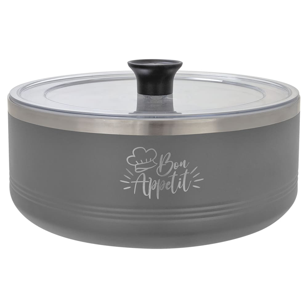 Personalized Polar Camel Serving Bowl with Lid - 3 Quart / Gray