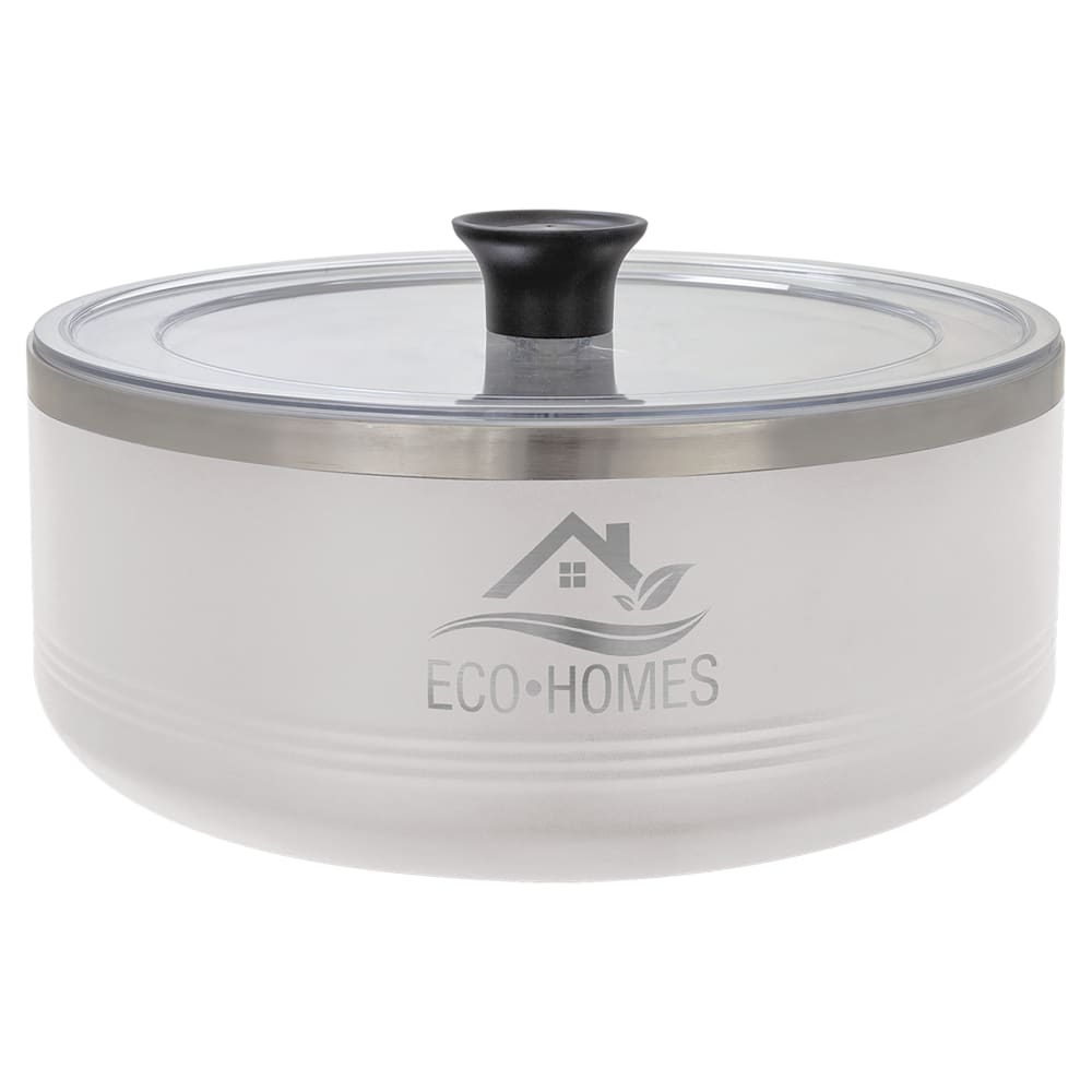 Personalized Polar Camel Serving Bowl with Lid - 3 Quart / White
