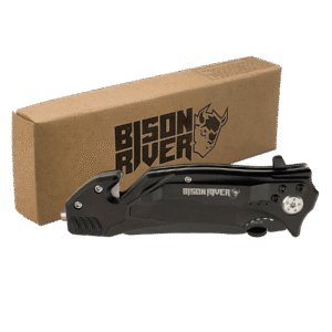 Personalized Bison River Rescue Knife with Seatbelt Cutter & Glass Breaker