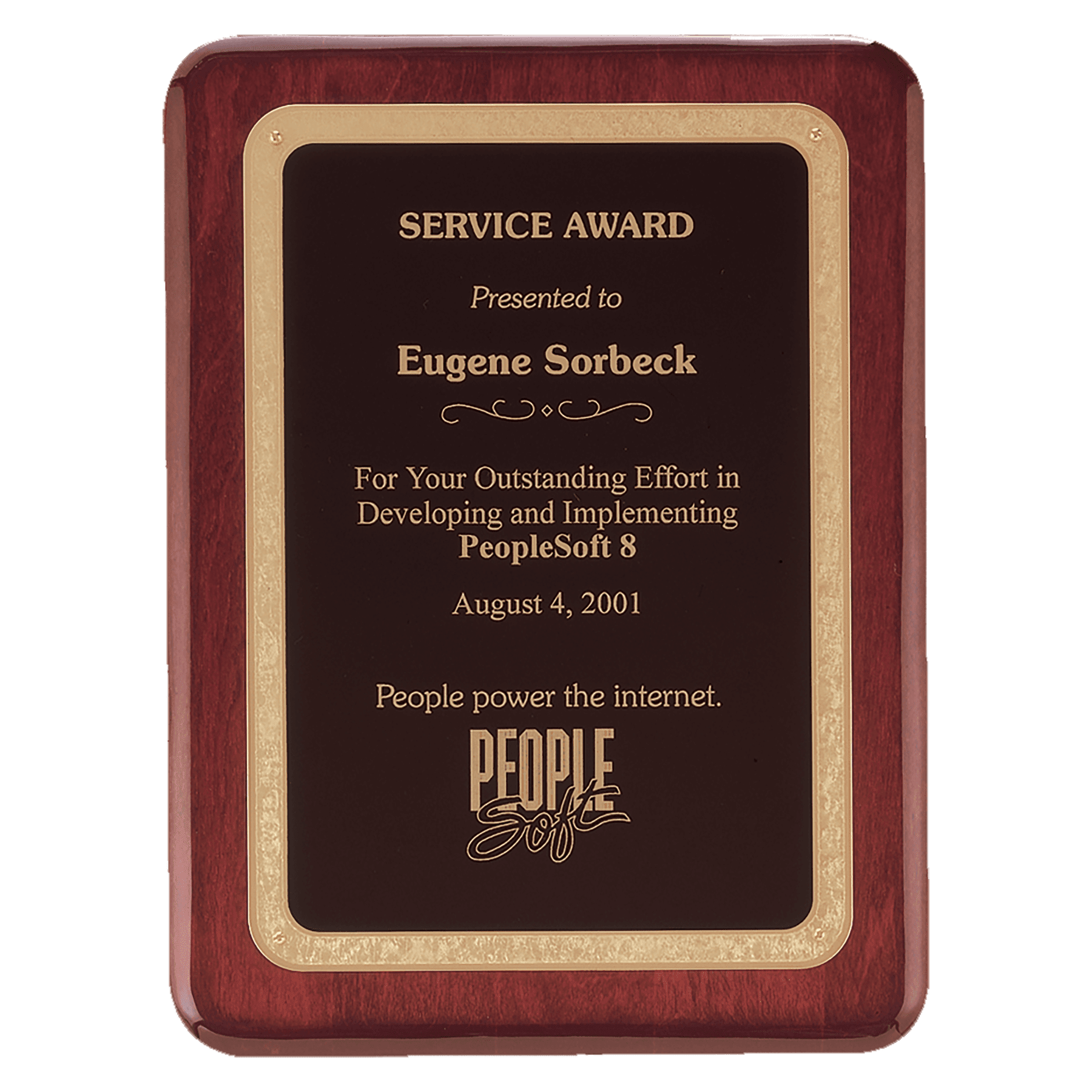 Personalized Rosewood Piano Finish Award Plaque